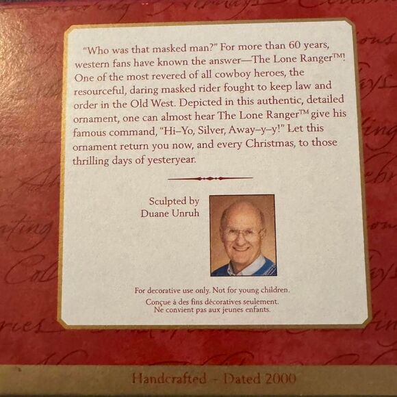 Hallmark Keepsake 2000 The Lone Ranger Ornament Silver Horse Western Cowboy Duan - Picture 2 of 6